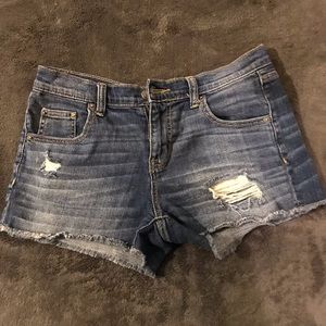 Denim cutoff shorts